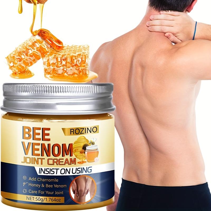 Rozino Premium Bee Venom Joint Cream with Chamomile & Manuka Honey - Clinically Tested Pain Relief for Seniors, Athletes, Knees, Hands & Back| Vegan, 50g Travel-Friendly