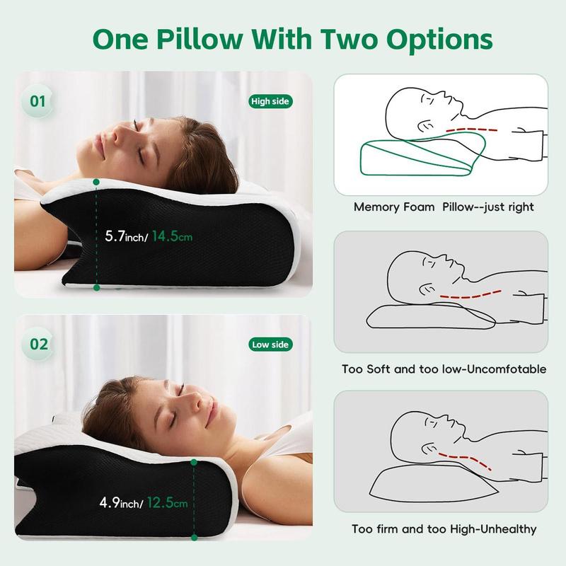 Orthopedic Memory Foam Neck Pillow, 1 Count Breathable Design Neck Pillow, Comfortable & Supportive Neck Pillow, Sleep Pillow for Side & Back Sleepers Orthopedic Memory Foam Neck Pillow, 1 Count Breathable Design Neck Pillow, Comfortable & Supportive Neck Pillow, Sleep Pillow for Side & Back Sleepers