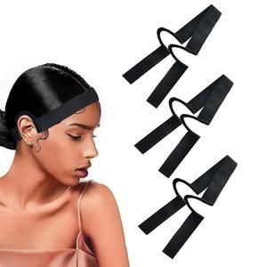 elastic lace melting band, 3 counts ear free elastic wig band for lace front wigs, no heat hair styling tools for women & girls