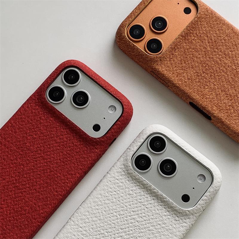 Simple solid color denim pattern case for iPhone 14/13, for iPhone 17/16/15 PRO MAX, anti-drop phone cover