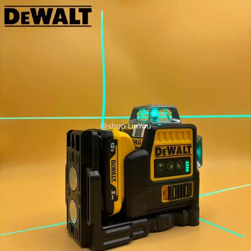 DEWALT DW089LG 360 Degree Vertical 12 Lines Laser Level 12V Battery with Bright Green Light & Additional Battery for Construction & DIY Projects
