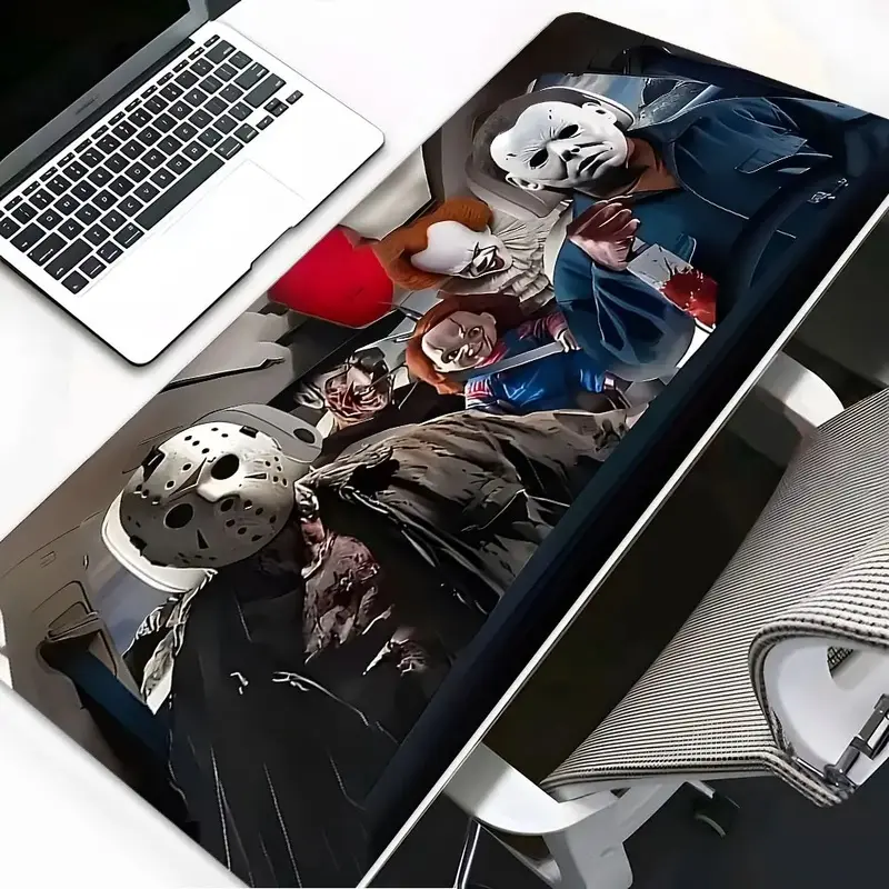 Horror Dark Style Gaming Desk Mat, Gaming Mouse Pad, Computer Mouse Pad, Gaming Mousepad, Desktop Decoration Protection Pad, Rubber Non-Slip Lock Edge Multi-Sized Pad, Suitable For Gaming Work Home, Ideal Gift For Family And Friends