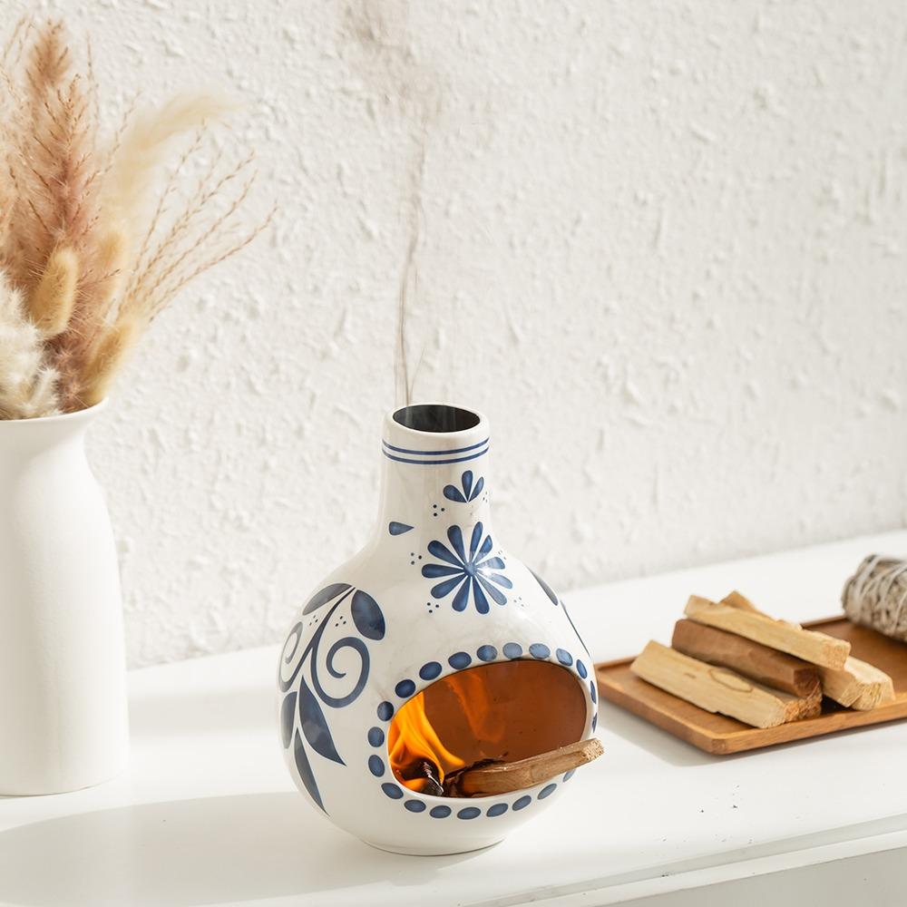 Handmade Holy Wood Ceramic Incense Burner, Modern Fireplace Holder, Simple Cone Shaped Design, Ideal for Meditation & Aromatherapy Decor, Fragrance Accessories