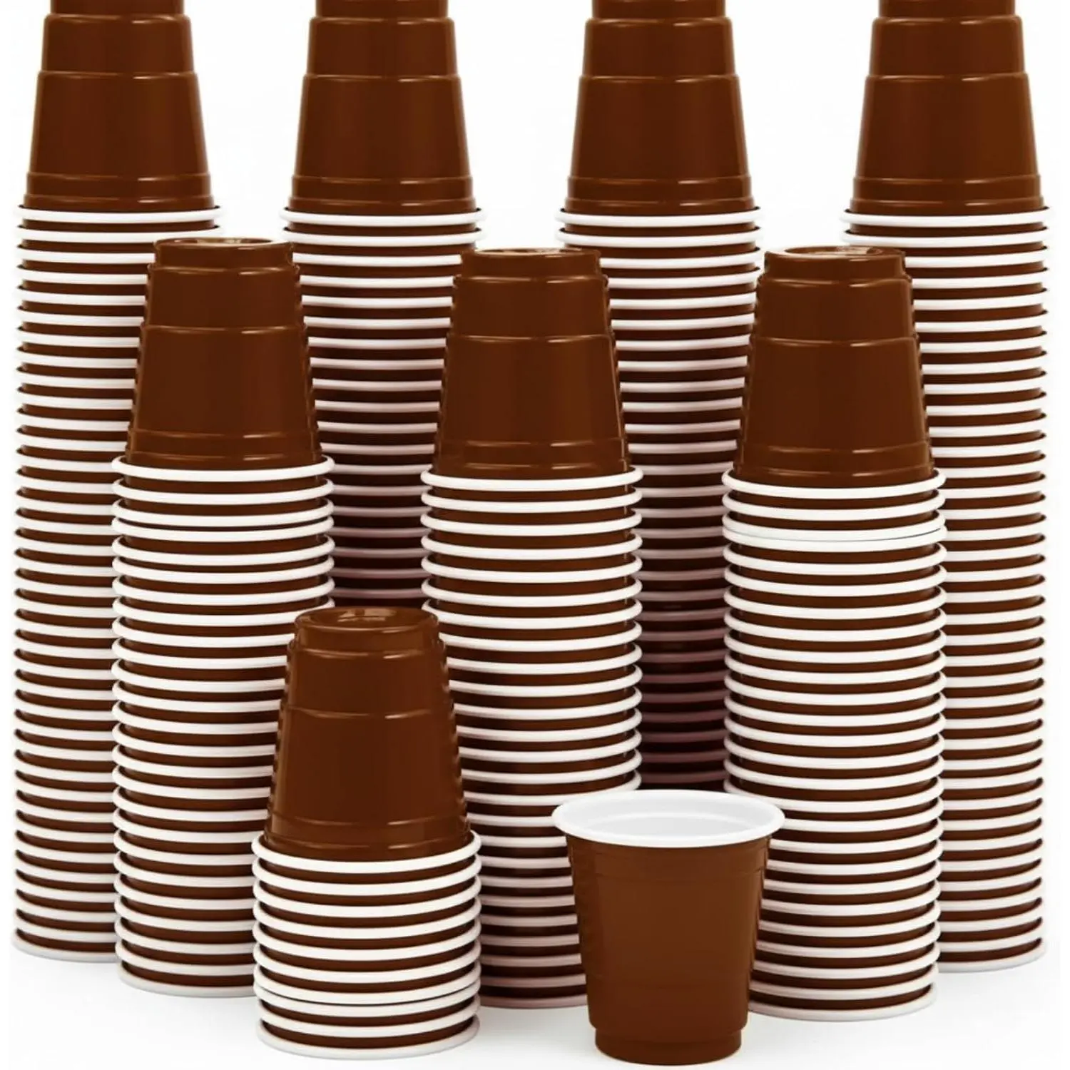 2 oz Disposable Shot Glasses Brown Shot Glasses Bulk Plastic Shots Cups Plastic Glass Mini Shots Cup for Party Wedding Birthday Summer(50 Pcs)