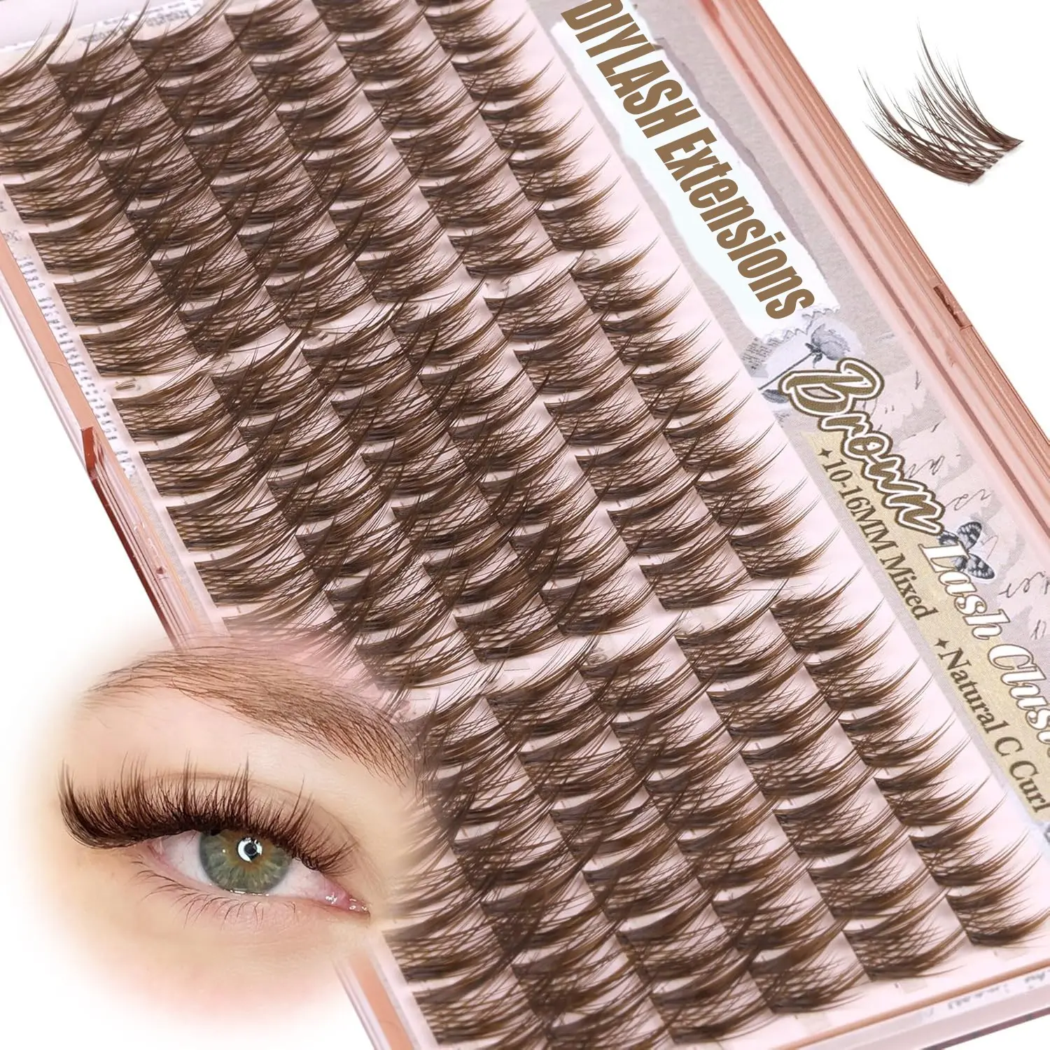 108 Pcs Lu Curve False Eyelashes, 8-12mm Feather Natural Look, Short Dark Cluster Style, Easy to Use DIY, Daily Wear