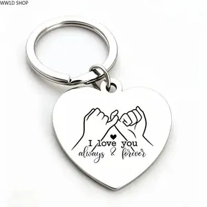 Personalized Heart Tag Keychain for Men and Women, Stainless Steel Letter Pendant Accessory for Bags, Keys and Backpacks, Lightweight Daily Carry