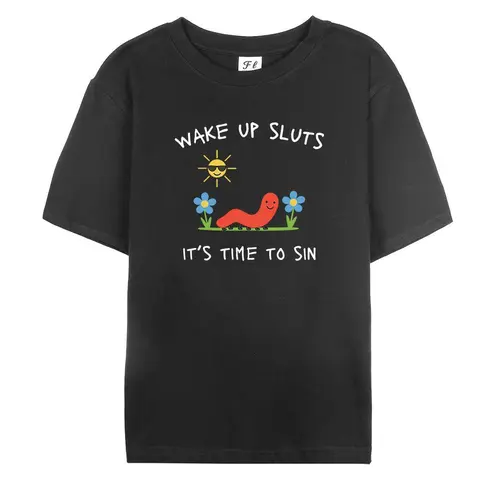 Wake Up Slts T-Shirt funny animal shirt meme graphic tee sarcastic t-shirt cursed tshirt unhinged humor top viral t-shirt,back to school,back to school shopping Breathable Cotton Tee Artwork Tee