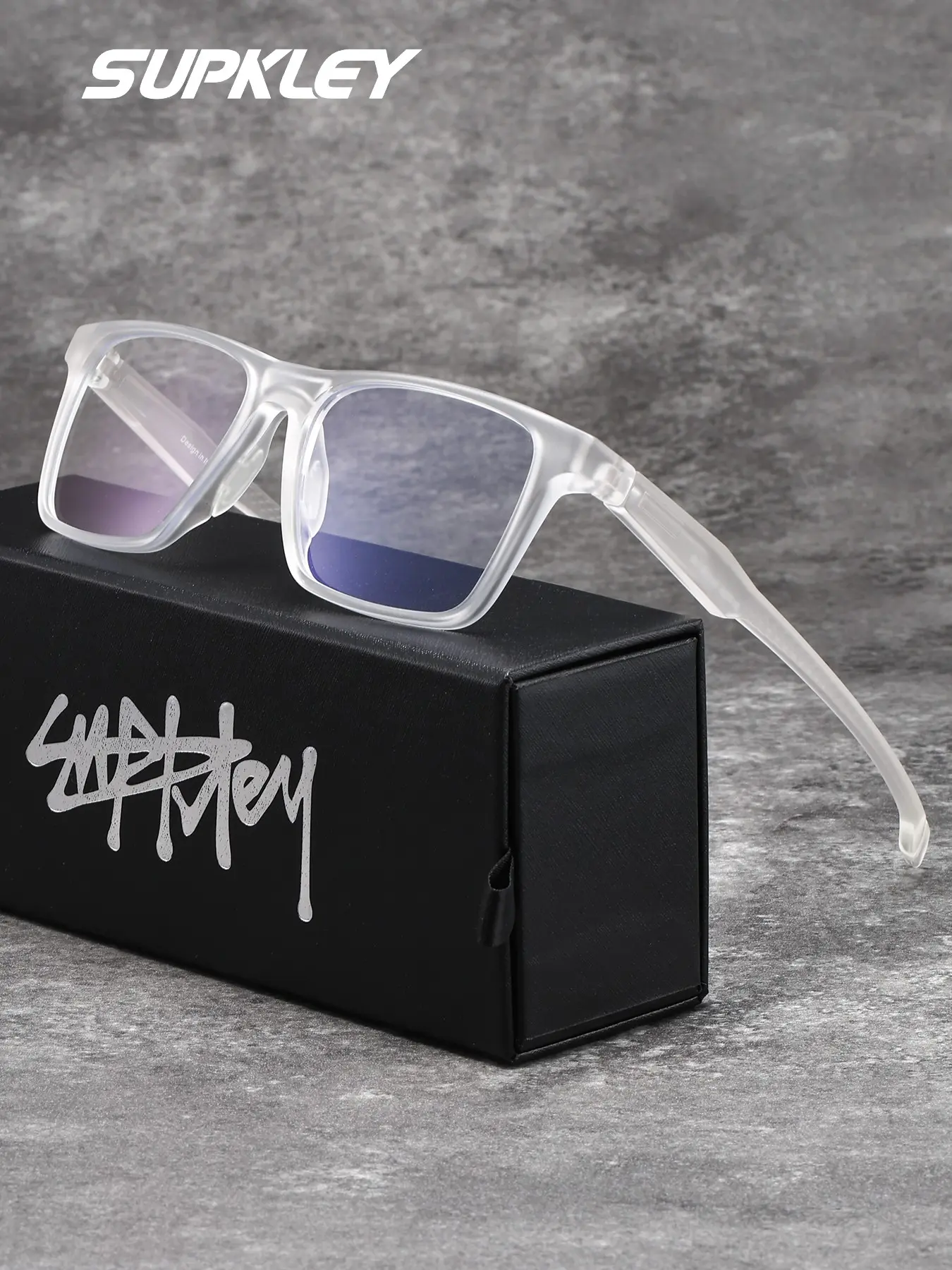 SUPKLEY Ultra Light Casual Women'S Anti Blue Light Glasses Tr90 Square Frame Daily Office Study Computer Glasses Reduce Blue Light Lightweight Casual Eyewear