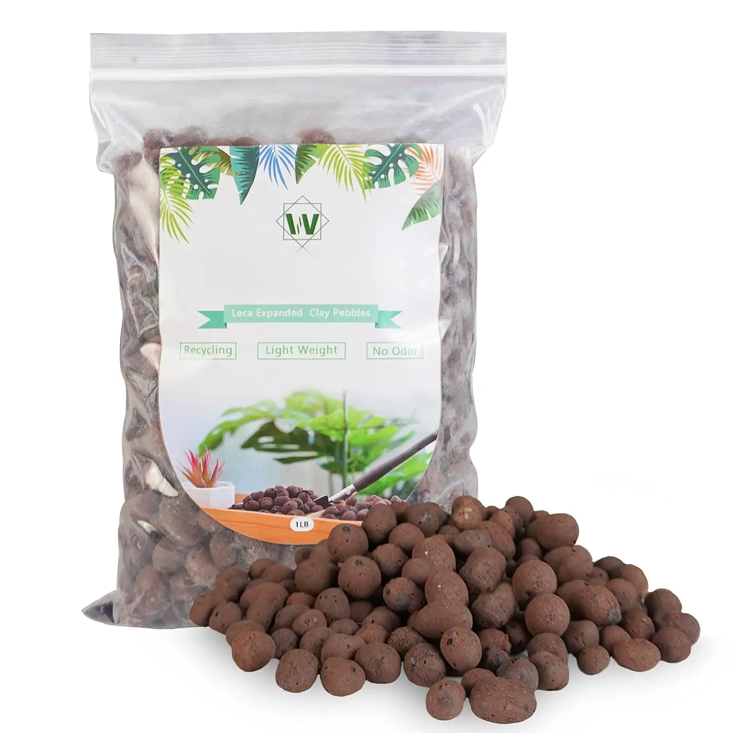 Leca Clay-Based Round Pellets Grow Media (1LB) - Indoor Hydroponic Growing System Supplies for Home Garden Improvement