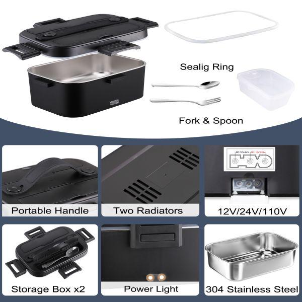 Nifogo Electric Lunch Box, 100W Food Heater 1,8L for Adults Portable Food Heater with Tableware and Lunch Bag, Car & Home Portable Electronic Food Heater for Home Office Travel Nifogo Electric Lunch Box, 100W Food Heater 1,8L for Adults Portable Food Heater with Tableware and Lunch Bag, Car & Home Portable Electronic Food Heater for Home Office Travel