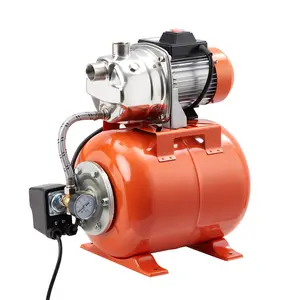 Stainless Steel Shallow Well Jet Pump with 5-Gallon Pressure Tank – 115V, 850 GPH High Lift, Automatic Pressure Switch (19/38 PSI), Water Pressure Booster for Home, Farm, Lawn, Garden Irrigation & Water Transfer