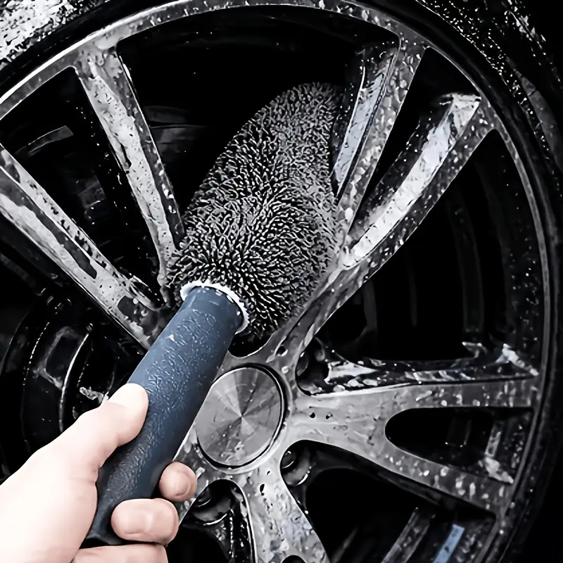 2PCS Ultra-fine Fiber Car Wheel Cleaning Brush, Scratch Free Wheel & Tire Brush, Bendable Deep Cleaning Tool, Suitable for Cars, Trucks, SUVs, Motorcycles - Ergonomic Handle, Washable, Reusable, Auto Detailing Supplies