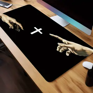 Extra Large Saint Cross Mouse Pad- Comes with Non-Slip Rubber Base and Smooth Surface, Faith-Inspired Desktop Accessory Suitable for Gaming and Office Use