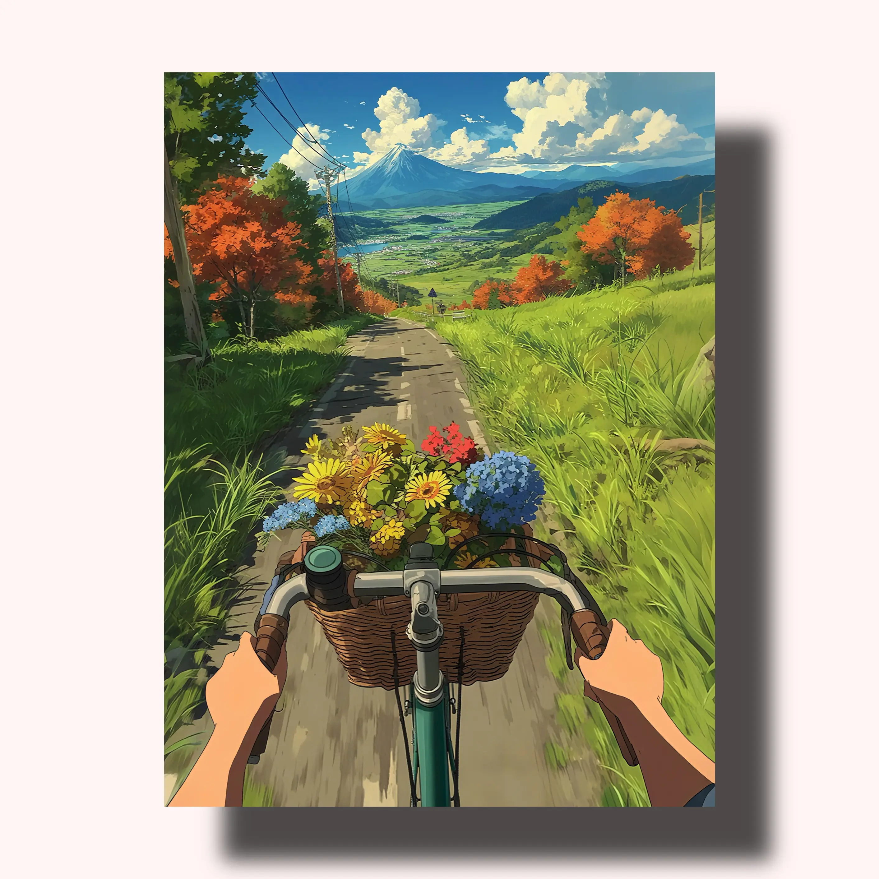Paint by Numbers Kit for Adults - DIY Painting Supplies, Scenic Cycling Adventure Nature Landscape Design, Beginners-Friendly, Easy & Rewarding Progress, Ideal Gift for Cyclists, Beautiful Home Decor Option