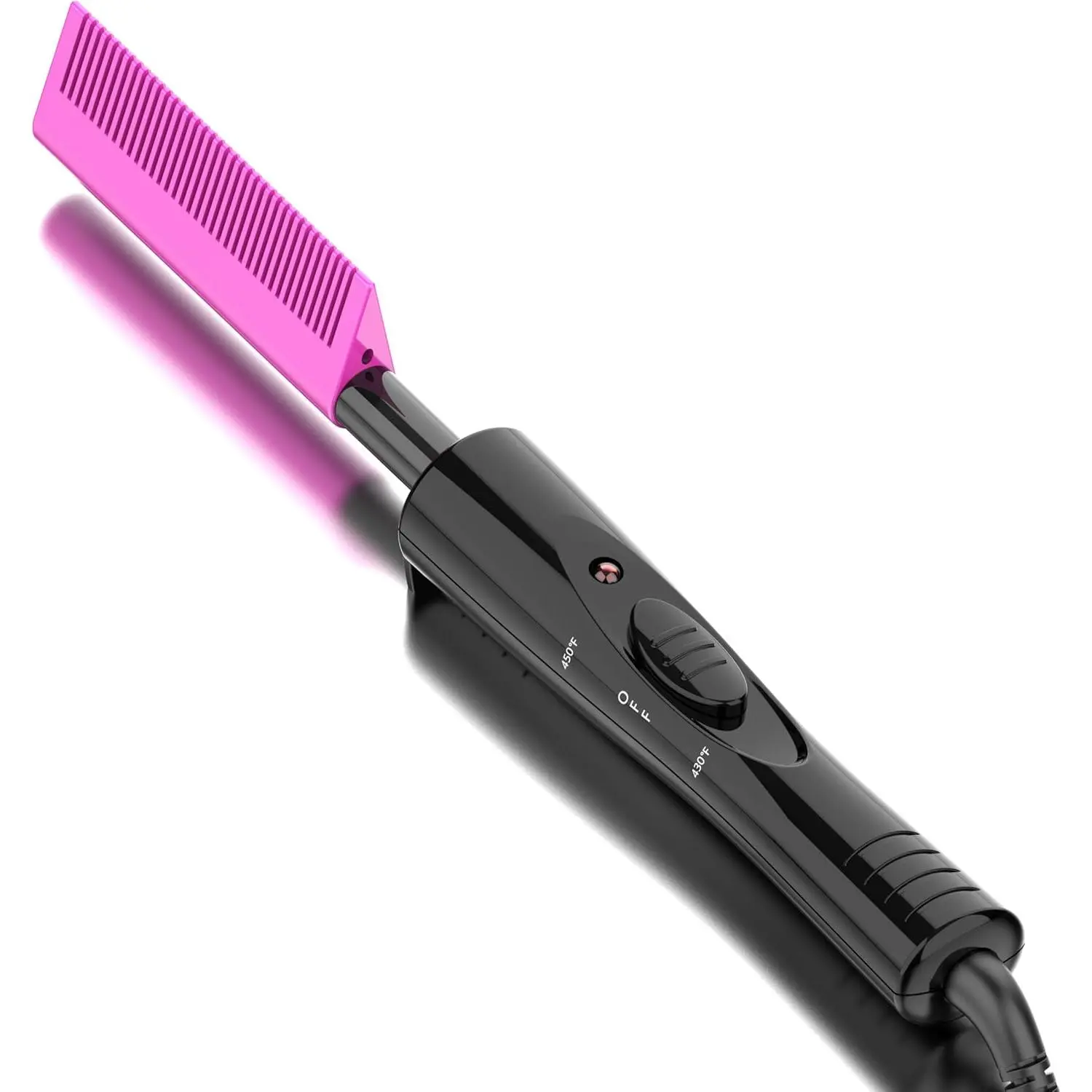 Ceramic Hot Comb for Black Hair & Wigs, Electric Pressing Straightener with Fast Heating & 450°F Max Temp, Dual Voltage for Wig Care, Press Hair