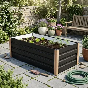 Heavy Duty Aluminum Raised Garden Bed Planter Box – Large, Deep Open-Bottom, Weatherproof & Rust-Resistant, Safe Rounded Corners, Easy Assembly, Perfect for Outdoor Vegetables, Herbs, Flowers – Size: 120x60x40cm, Color: Gray