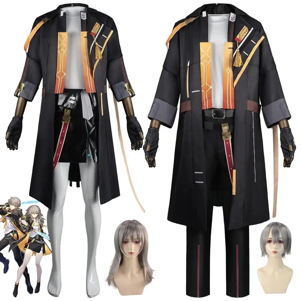 Unisex Anime Theme Cosplay Suit, Polyester Medieval Look Full Set Uniform for Game Character Halloween Parties