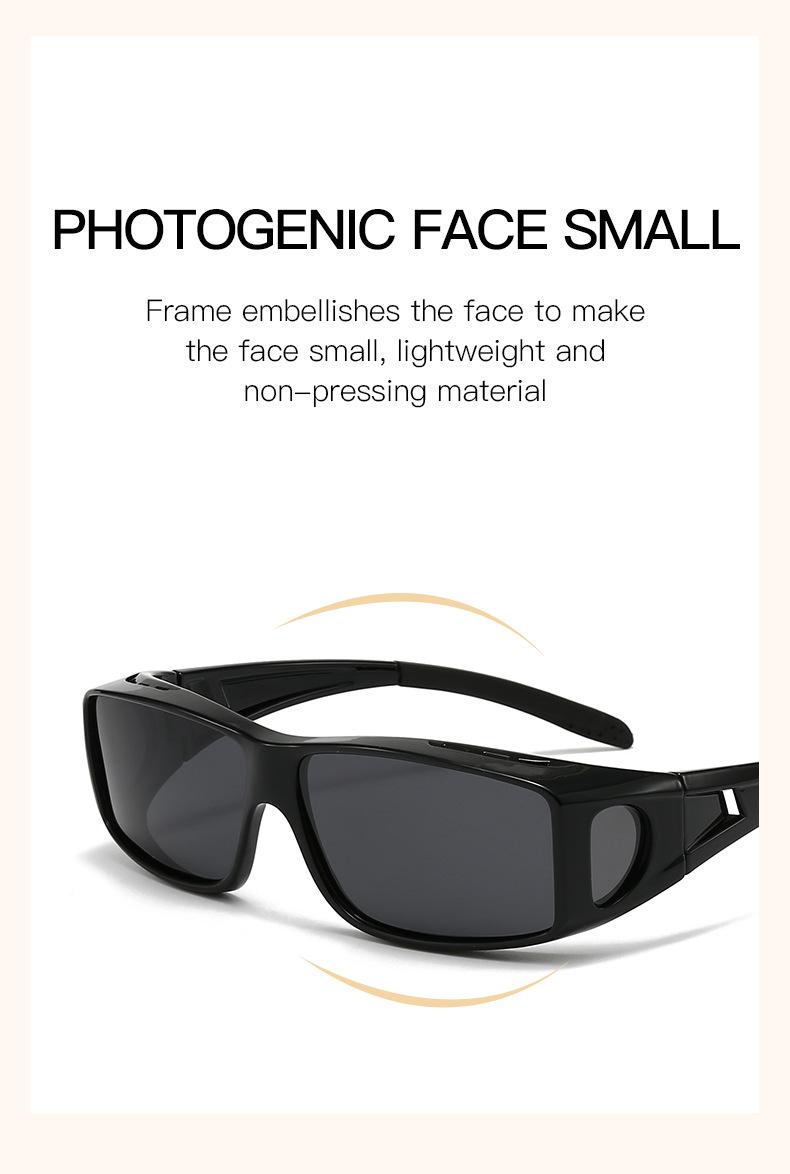 2PC New Fashion Square Frame Polarized Sunglasses for Men and Women, Outdoor Cycling, Myopia Clip-On Glasses, Day and Night Dual-Use Night Vision Glasses