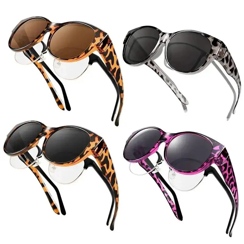 4-Pack Polarized Fit Over Sunglasses for Women, UV400 Anti-Glare Over Glasses Wrap Around Sun Shades, Lightweight Driving & Outdoor Sunglasses for Travel, Fishing, Hiking & Daily Use
