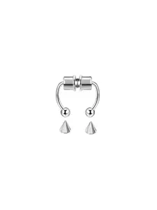 1 Pcsce Women Men Fake Piering Magnet Nose Ring Earrings, Fashion Punk Non Piercing Nose Clip, Stainless Steel Fake Perforation Nasal Septum Unisex Body Jewelry, Nose Ring Hoops, Septum Clicker Ring