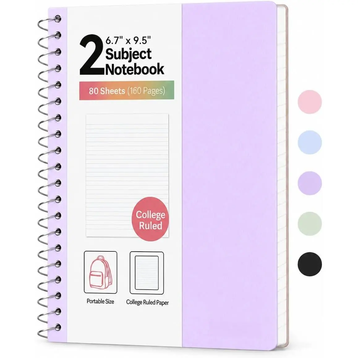 Spiral Notebook, Mini 1 Subject Notebook 4" x 7" College Ruled