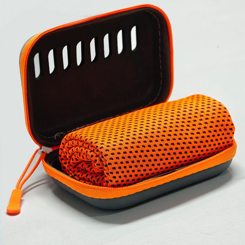 Cooling towels with storage boxes, quick-drying sports towels, portable breathable towels, quick-drying towels suitable for fitness, travel, yoga, and sports