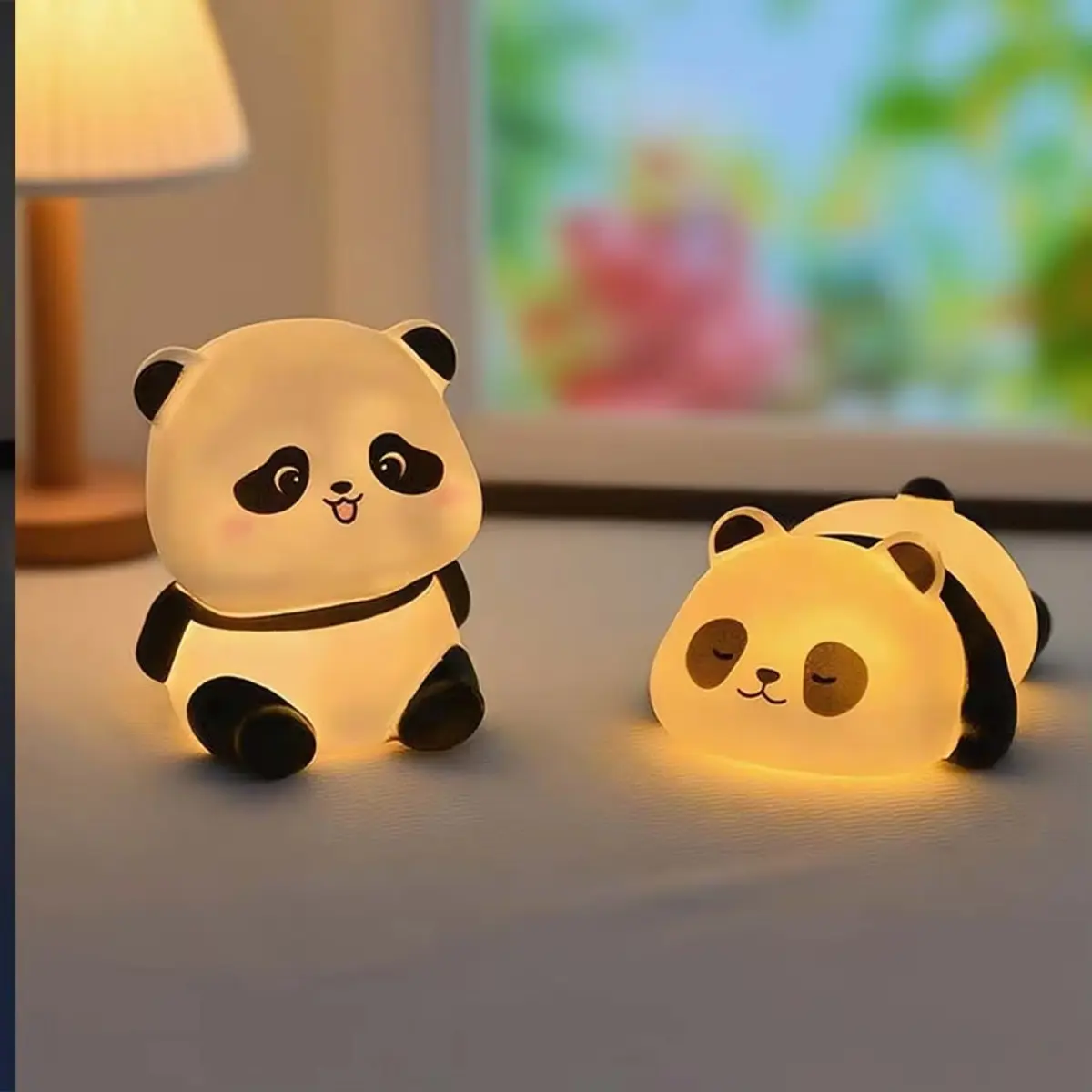 Cute Panda Design LED Night Lamp DIY Sports Wristband Accessory, 7.5-8.8cm Plastic Kids' Bedside Decor, Birthday Creative Gift, Living Room Ornament for Cozy Ambient Lighting, Space Enhancer, Birthday Gift