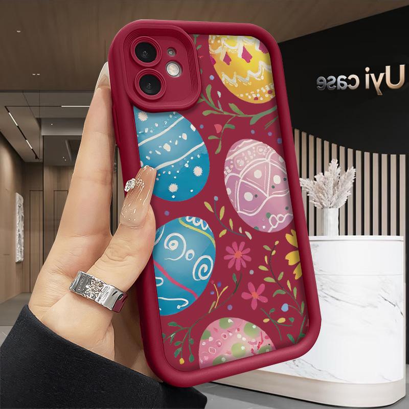 Easter Egg Case for iPhone 17 Air 16 15 14 Pro Max 13 12 11 X XS Plus Rugged Durable Shockproof Anti-Scratch Soft Silicone Case with Full Body Protection