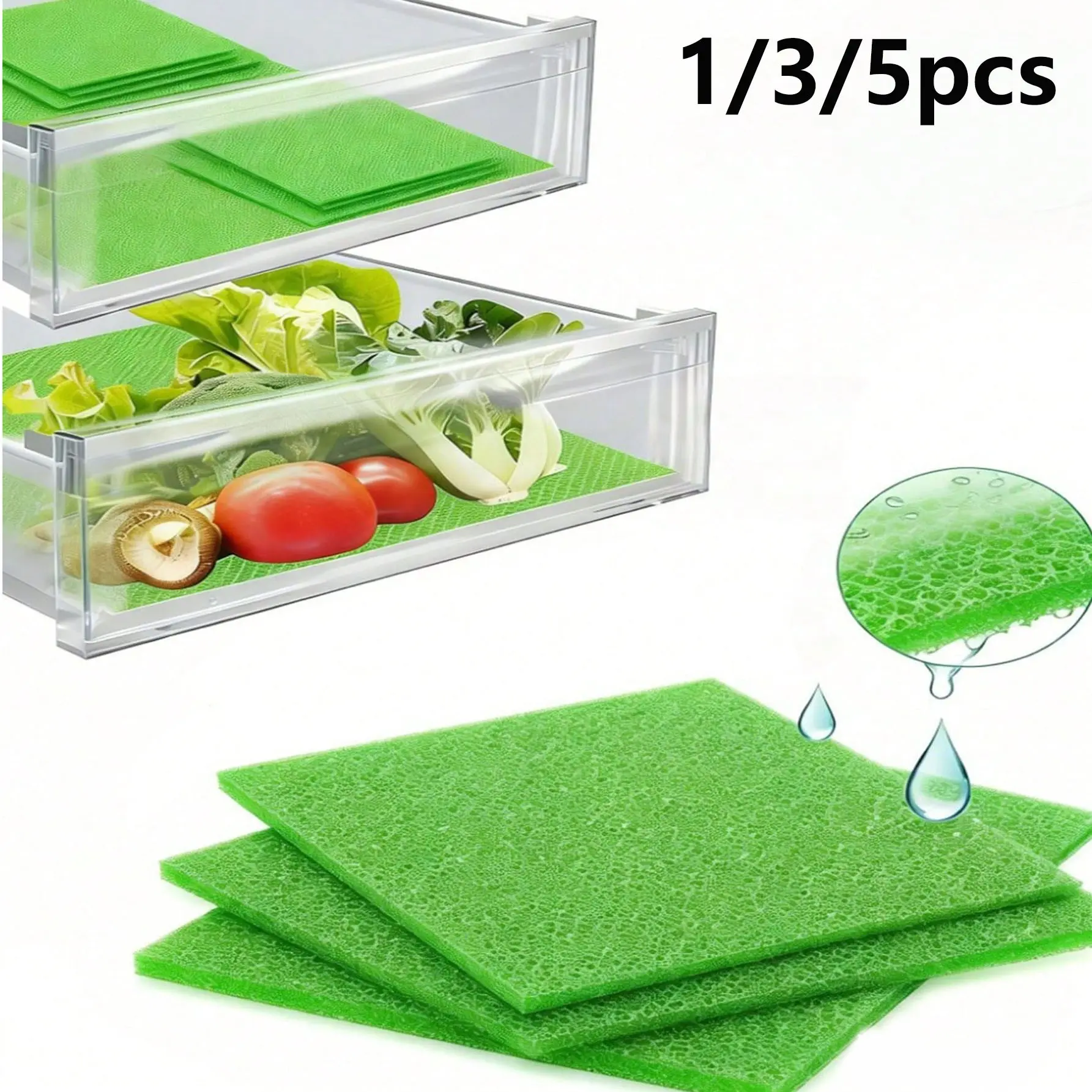 Reusable Fruit Vegetable Freshness Pads, Refrigerator Drawer Mats, Anti-Mold Breathable Design, Extend Freshness, Kitchen Storage Solutions