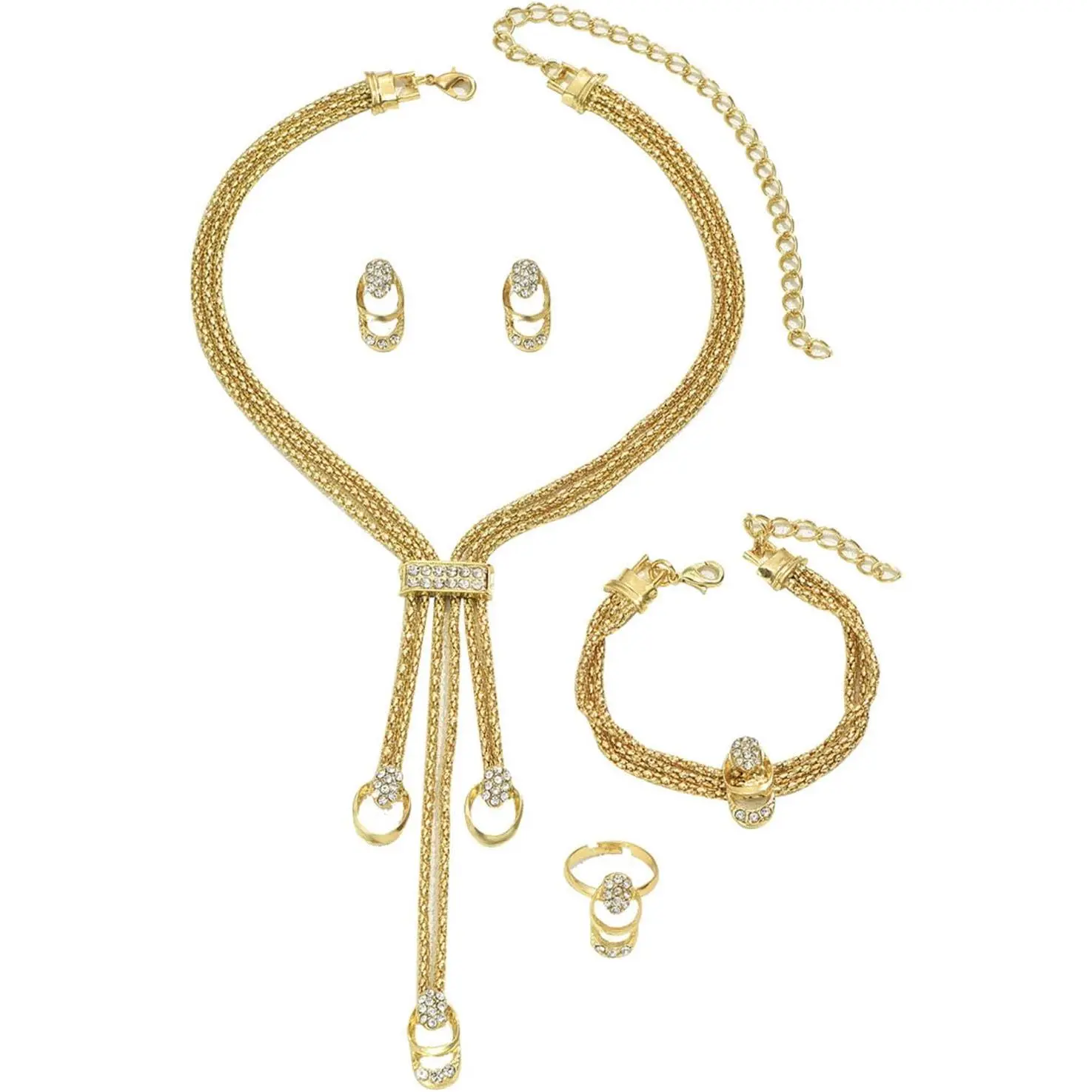 Long Choker Necklace Set  Irregular Necklace Earrings Bracelet Fashion Chain Punk  Accessories for Women Valentine Anniversary Birthday Friendship