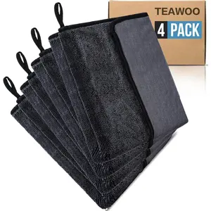 Shiny Wipes Shower Cleaning Cloth, Ultra Absorbent Car Drying Towel, 4 Pack 16 x 24 inch Microfiber Cleaning Cloth for Car, Bath & HousehoodGift.