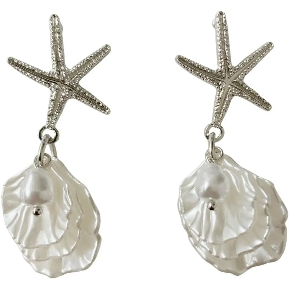 Starfish Shell  Pendant Earrings for Women, Bohemian Beach Style