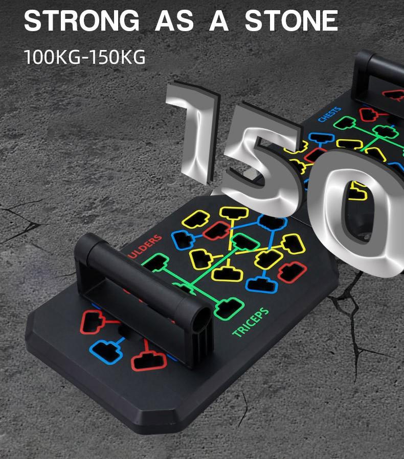 Foldable Push Up Board with Handle Bar and Resistance Rope, Multifunctional Push Up Board, Exercise Gym, Fitness System, Workout Exercise Stand for Men and Women