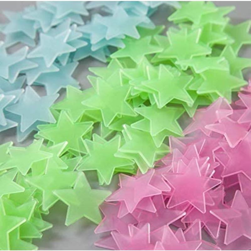 2PC Glow-in-the-Dark Ceiling Star Stickers — Colorful Luminous Stars & Moon Set | 3D Plastic Glow Decals | The Premier Choice for Bedroom Ceiling & Wall Decor | Suitable for Both Boys' and Girls' Rooms