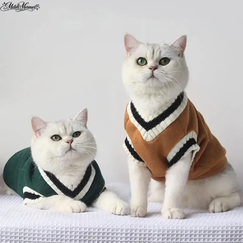 Cat Dog Sweater Pullover Winter Pet Clothes for Small Dogs Cat Vest Puppy Jacket Pet Cat Clothing Kitty Costume Ubranka Dla Psa