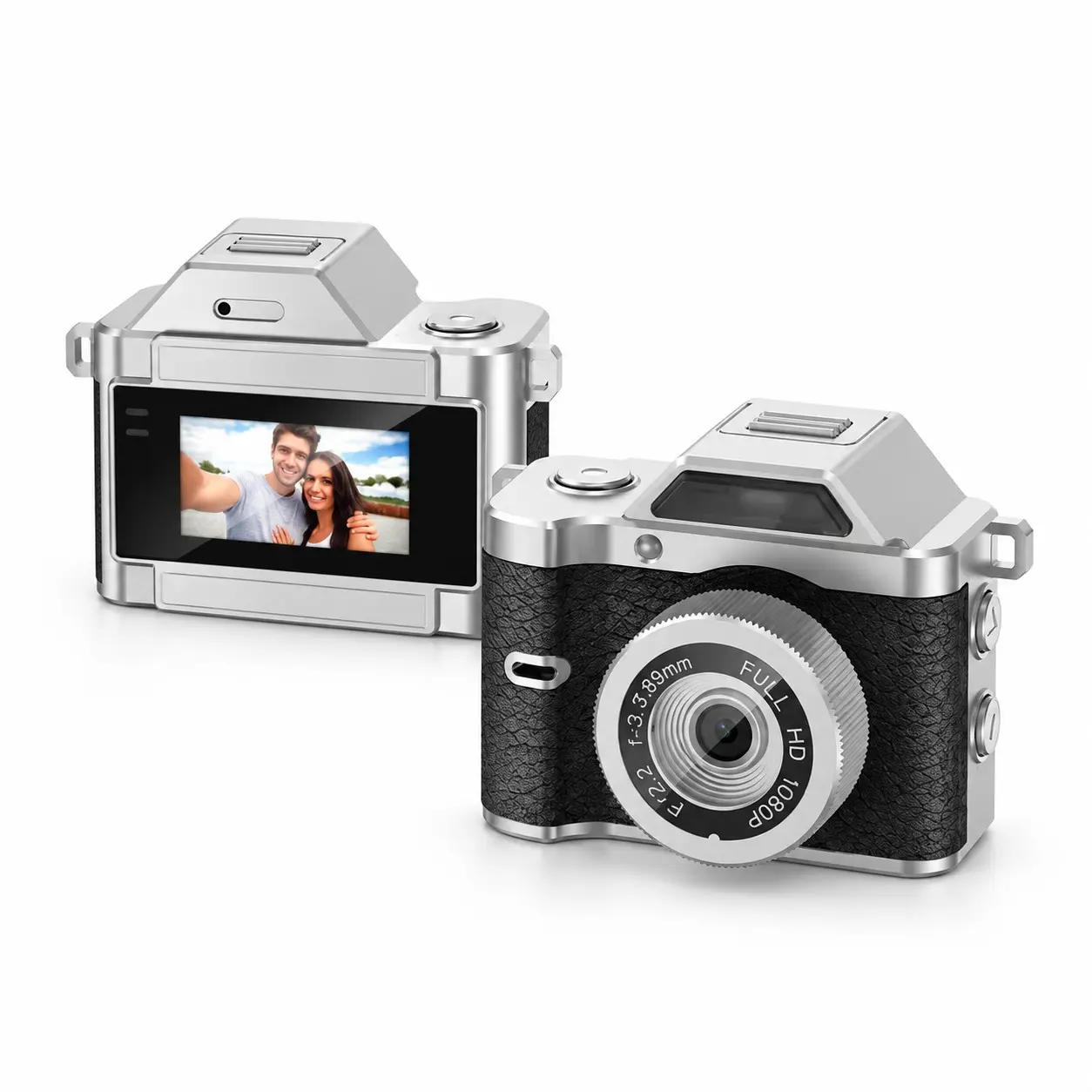 Magic Camera Fhd Retro Mini Keychain Camera, Compact Thumb Pocket Digital Camera, 1080P 32GB Ccd Flash, Magnetic Stand, Kids Travel Gift