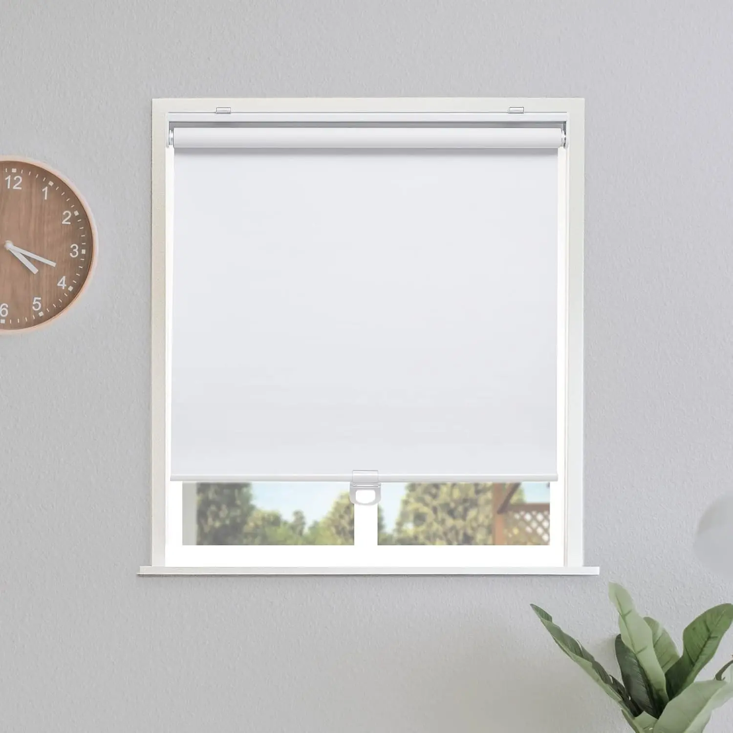 Blackout Cordless Roller Shades Blinds,23" W x 72" H,White | Blackout Fabric UV Thermal Insulated,Spring System For Windows Door,Pull Down Room Darkening,Easy to Install for Home,Office