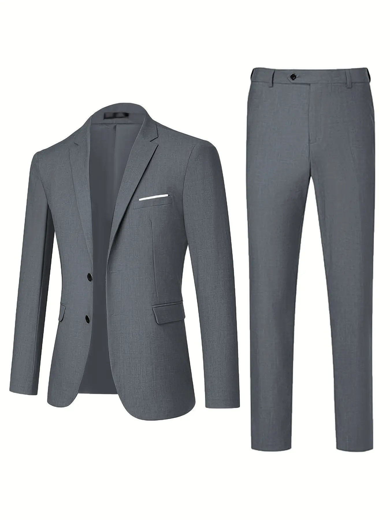 Men's 2-Piece Suit Set, High-End Matte Fabric, Tailored Fit, Classic Notch Lapel, Single Button, Perfect for Business & Formal Events