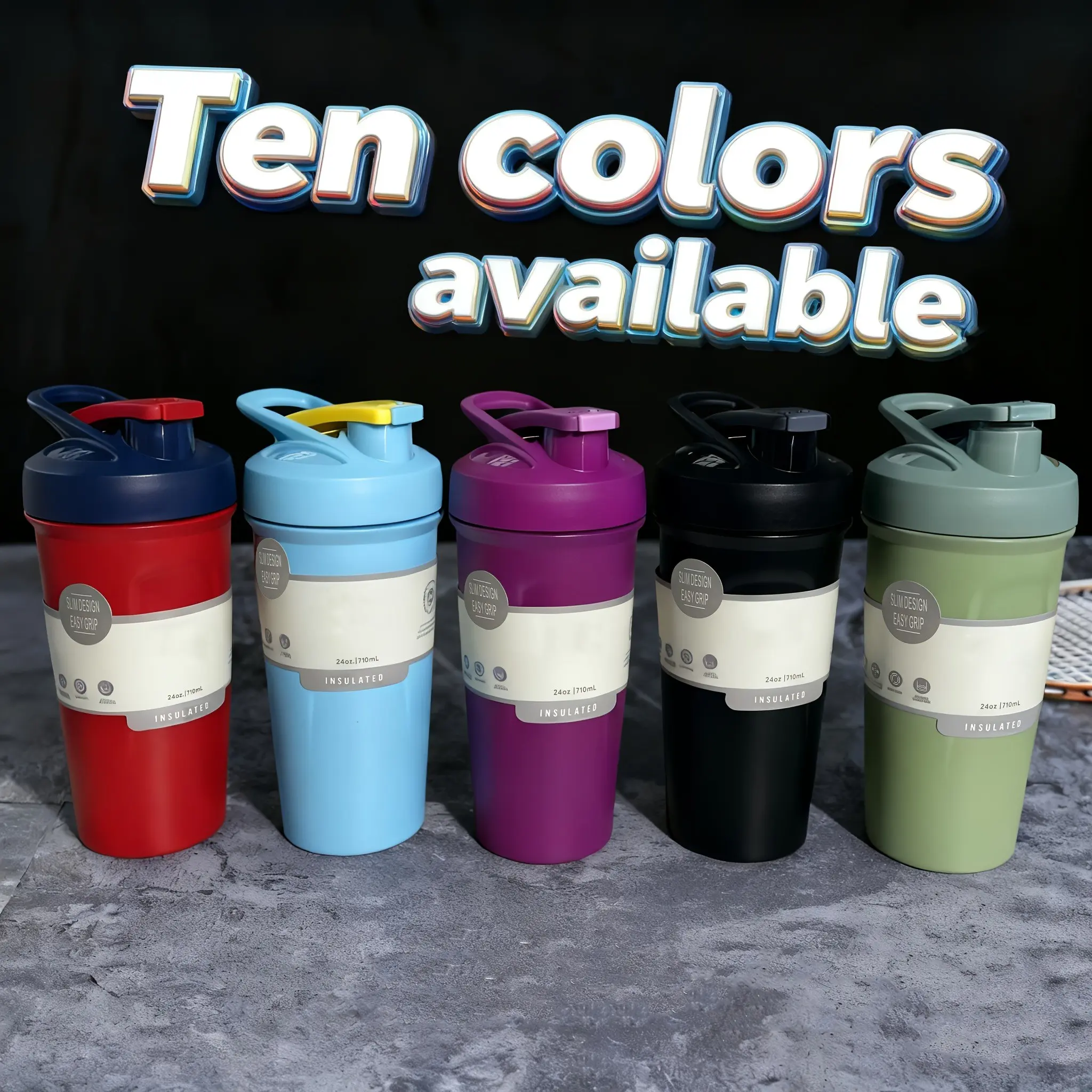 24oz/710ML Stainless Steel Vacuum Cup, Unisex High-Value Home Coffee Mug, Portable Blender Shaker for Outdoor Use