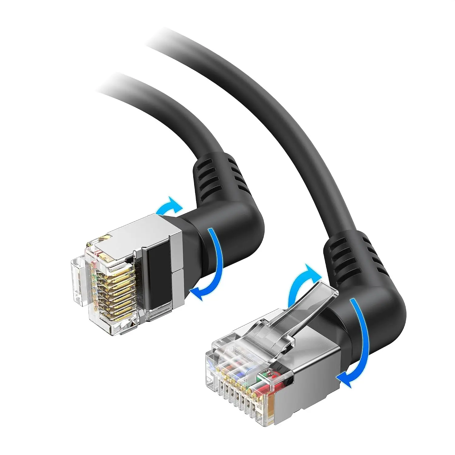 40Gbps 360° Rotatable  8 Ethernet , 7ft, Black