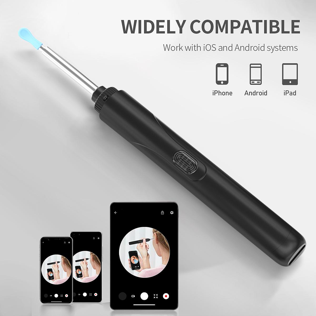 1pc Ear Wax Removal,Intelligent visual ear scoop,1 Piece Ear Wax Removal Tool, Ear Cleaner With Camera, Ear Wax Removal Kit With 8, Earwax Removal Tool, For Pad And Android Phones