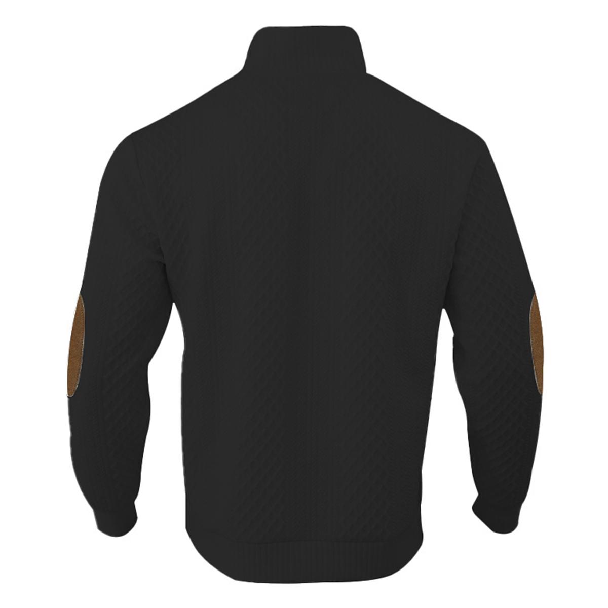 Trendsetting Men's Textured Pullover with Dynamic Splicing Details and a Complex Knit Pattern for Fashion-Forward Style