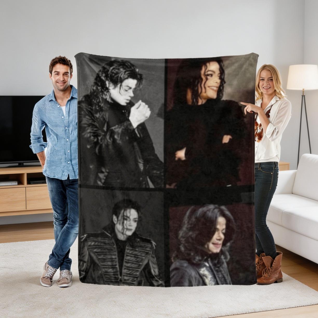 Michael Jackson Fan Flannel Blanket, King of Pop Throw Blanket, Soft Cozy Blanket for Sofa Bed, Music Lover Decor, Perfect Gift