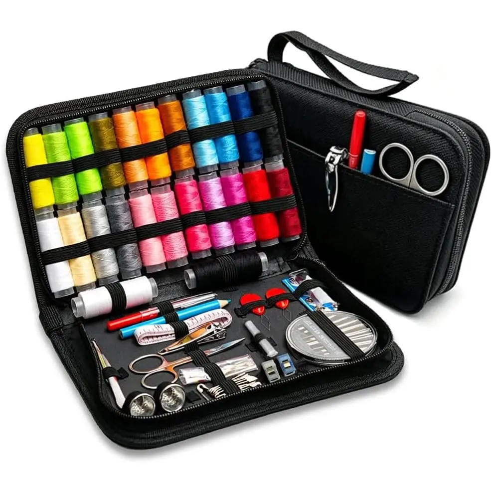 95- Sewing Kit for Adults & Beginners - 24 Color Threads, ,  & Tape Measure - Portable  Repair Kit for Hand Sewing, Clothing, Buttons, Hemming at  or  the Go