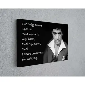 Scarface Tony Montana Classic Movie Quote Canvas Wall Art, Vintage Fine Art Film Poster Print, Ideal Gift For Movie Collectors, Wall Decor For Bedroom Man Cave Game Room Home Interior