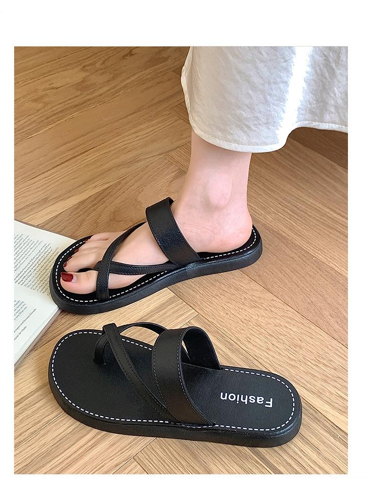 New summer women's slippers, fashionable and versatile, cross-toe slip-on sandals, non-slip, suitable for bathroom, bathing, and outdoor beach wear
