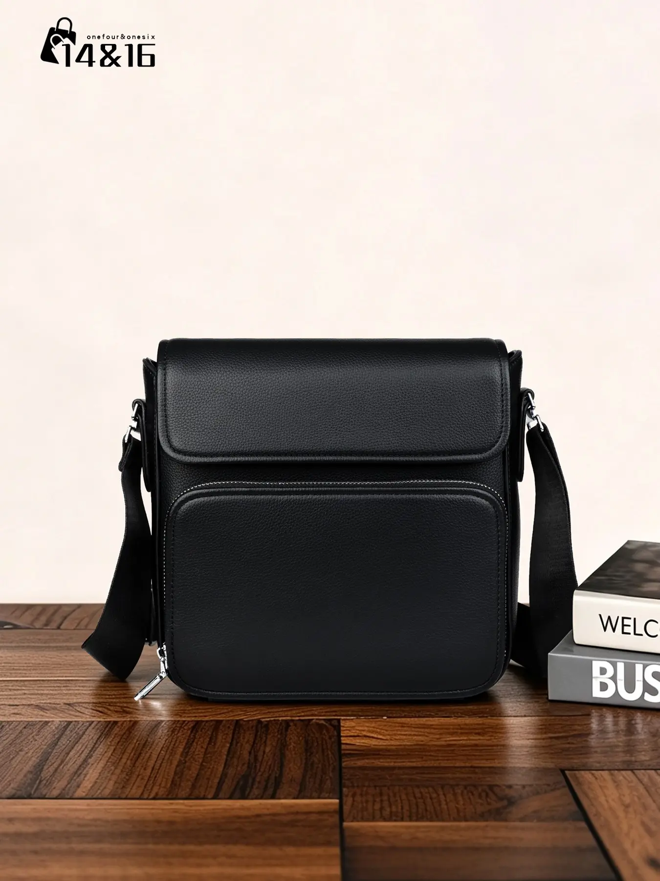 Large Capacity Men's Shoulder Bag, Waterproof PU Leather Crossbody Backpack, Business Daily Commute, Casual Travel, Outdoor Adventure