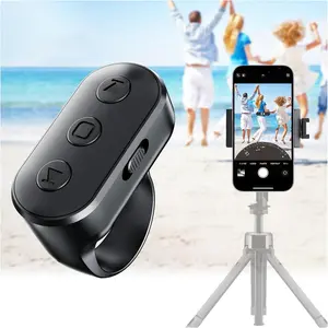 Wireless Phone Camera Bluetooth Remote Shutter with Zoom for iPhone Android, with Front/Rear Camera Switch, Hands Free for TikTok YouTube Photo & Video Recording for Content Creator