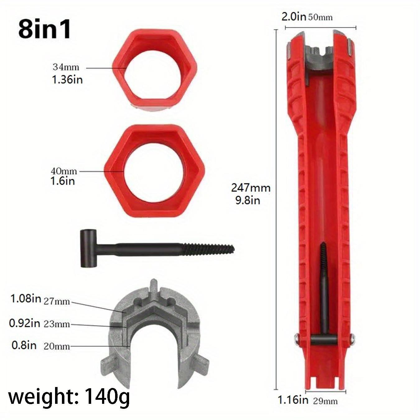 8 in 1 Multi-functional Sink Wrench, Adjustable Wrench, Bathroom Water Pipe Faucet Installation Repair Tool, Multifunctional Wrench Suitable for Hotel/Restaurant/Commercial, Multifunctional Wrench Set