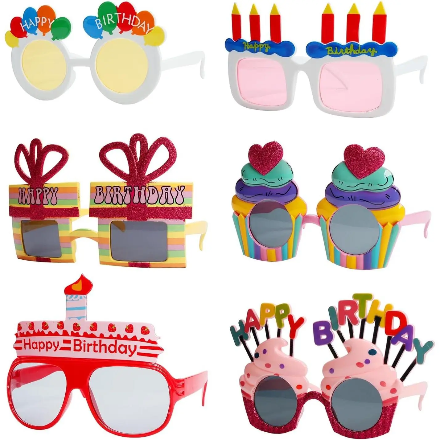 Funny Multi-Shaped Novelty Sunglasses and Costume Masks for Birthday Parties, Humorous Party Shades for Any FestivityGift